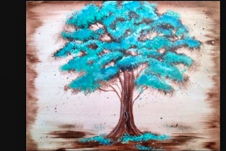 Virtual Paint Nite: Antique Teal Tree (Ages 6+)